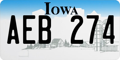 IA license plate AEB274