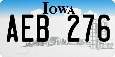 IA license plate AEB276