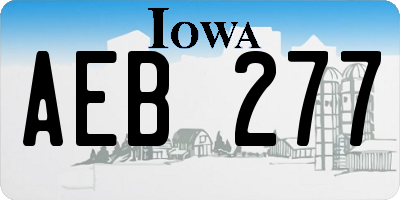 IA license plate AEB277
