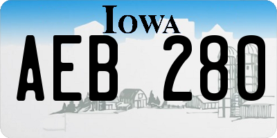 IA license plate AEB280
