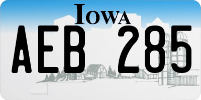 IA license plate AEB285