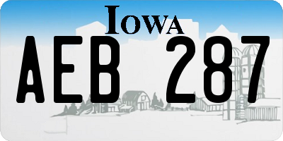 IA license plate AEB287