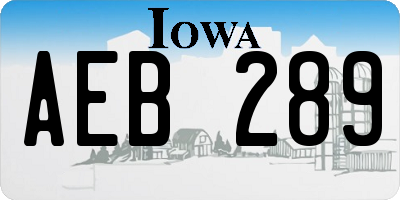 IA license plate AEB289