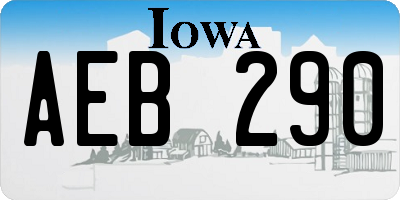 IA license plate AEB290
