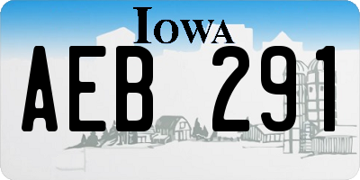 IA license plate AEB291