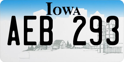 IA license plate AEB293