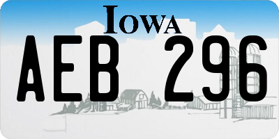 IA license plate AEB296