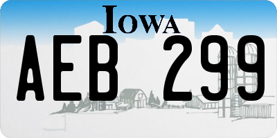 IA license plate AEB299