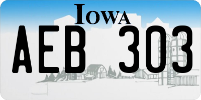 IA license plate AEB303