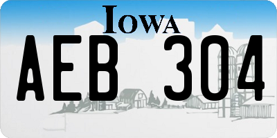 IA license plate AEB304