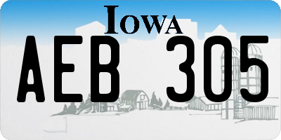 IA license plate AEB305