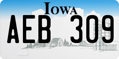 IA license plate AEB309