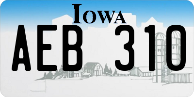 IA license plate AEB310