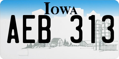 IA license plate AEB313