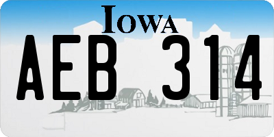 IA license plate AEB314