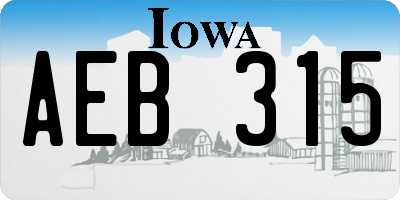 IA license plate AEB315