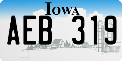 IA license plate AEB319
