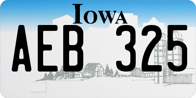 IA license plate AEB325