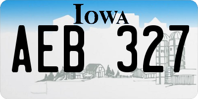 IA license plate AEB327