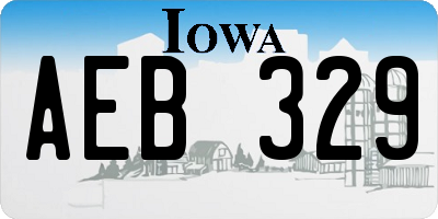 IA license plate AEB329