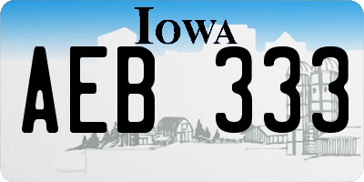 IA license plate AEB333