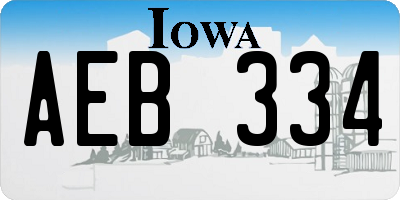 IA license plate AEB334