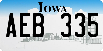 IA license plate AEB335