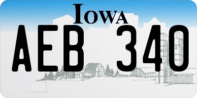 IA license plate AEB340