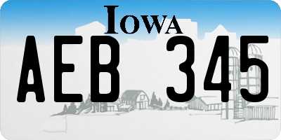 IA license plate AEB345