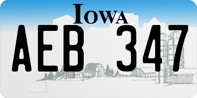IA license plate AEB347