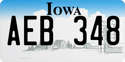IA license plate AEB348