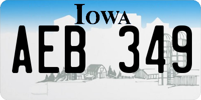 IA license plate AEB349