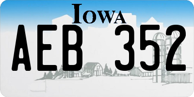 IA license plate AEB352