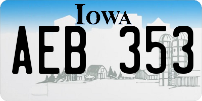 IA license plate AEB353