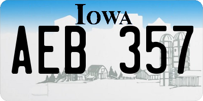 IA license plate AEB357