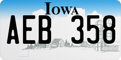 IA license plate AEB358