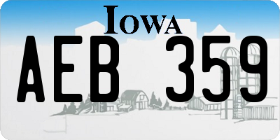 IA license plate AEB359