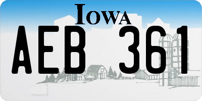IA license plate AEB361