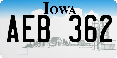 IA license plate AEB362