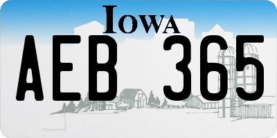 IA license plate AEB365