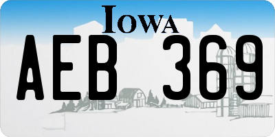 IA license plate AEB369