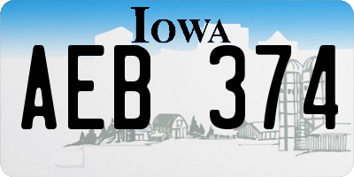 IA license plate AEB374