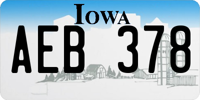 IA license plate AEB378
