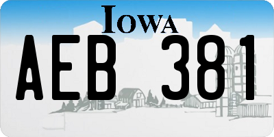 IA license plate AEB381