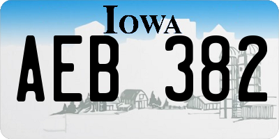 IA license plate AEB382