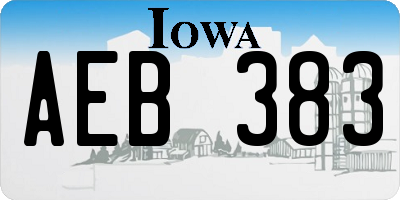 IA license plate AEB383