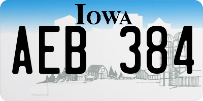 IA license plate AEB384