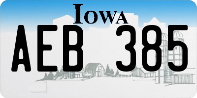 IA license plate AEB385