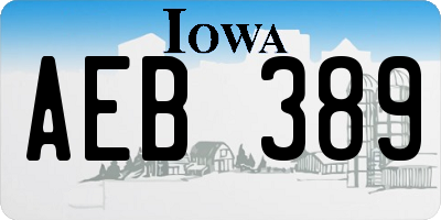 IA license plate AEB389