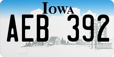 IA license plate AEB392
